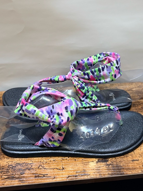 Sanuk Shoes - Sanuk | Yoga Sling Colorful "Ella" Print Slip-On Sandals - 8, Pink/Purple/Lime